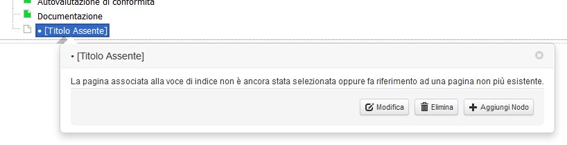 Interfaccia per la specificazione delle Proprietà di una voce d’Indice