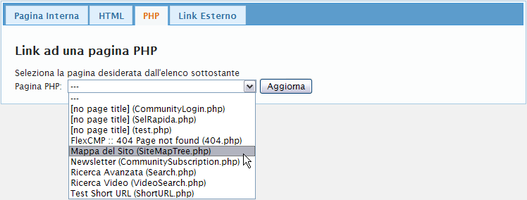 Link a una pagina php