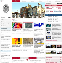 Pagina iniziale del nuovo portale del Comune di Venezia
