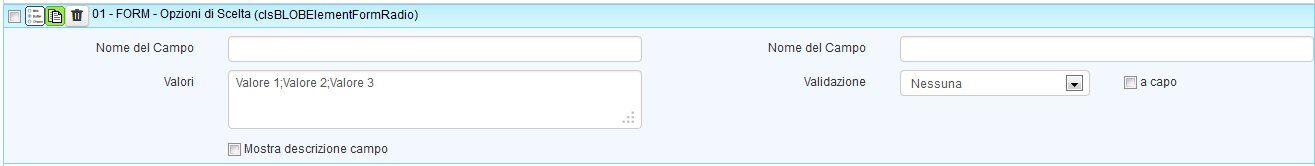 Oggetto "FORM - Opzioni di scelta"