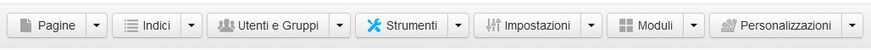 L’icona “Strumenti” nella Barra di Navigazione dell’Area Amministrativa del sito