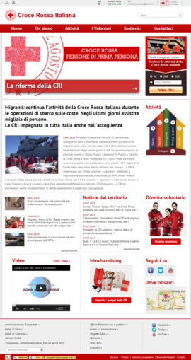 La nuova veste grafica del portale Croce Rossa Italiana