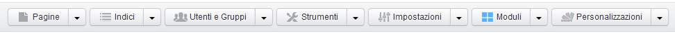 L’icona “Moduli” nella Barra di Navigazione dell’Area Amministrativa del sito